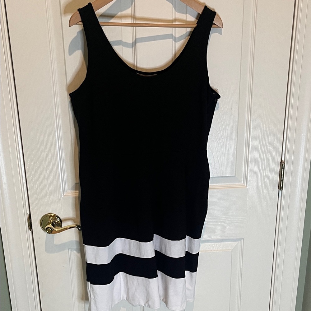 Banana Republic Factory Black and White Striped Mini Dress